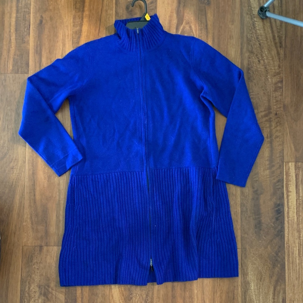Worth New York Long Zip Sweater Dress- Royal Blue